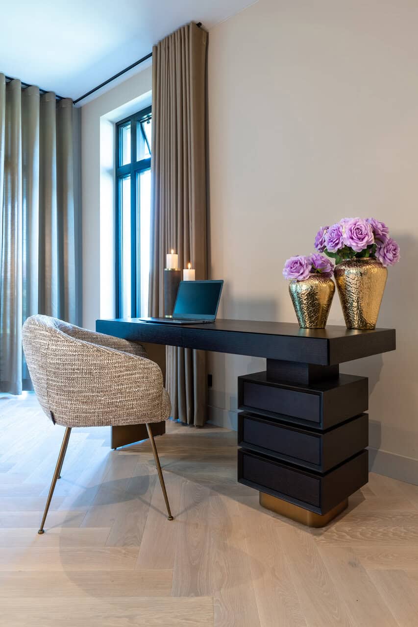 Connar 5 Drawer Desk - Charcoal