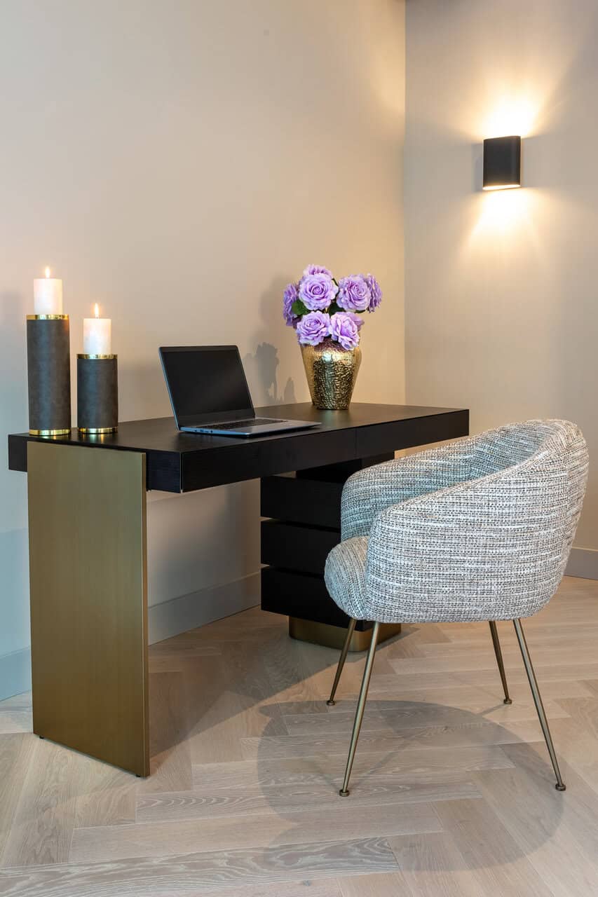 Connar 5 Drawer Desk - Charcoal