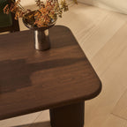 Alina - Dark Wood Rectangular Large Wooden Coffee Table