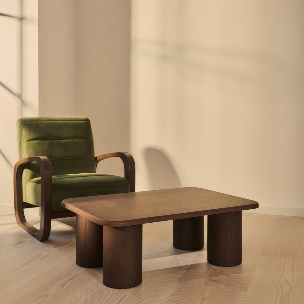 Alina - Dark Wood Rectangular Large Wooden Coffee Table