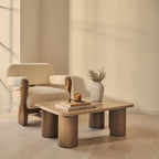 Alina - Washed Wood Rectangular Large Wooden Coffee Table