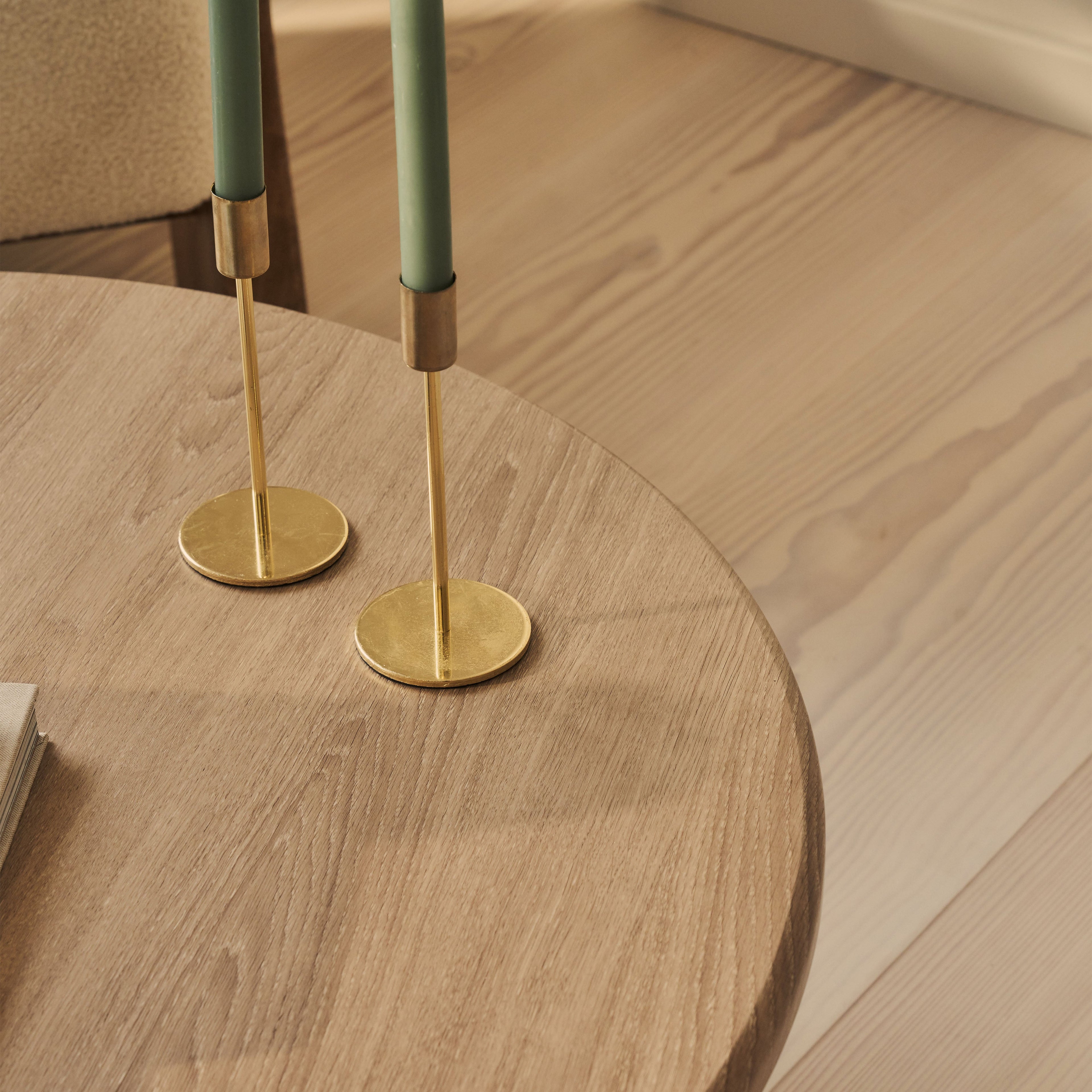 Alina - Washed Wood Round Large Wooden Coffee Table