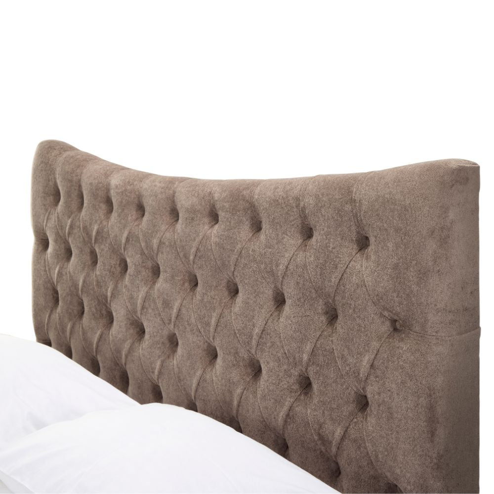 Layla Luxury Button Upholstered Bed - Espresso
