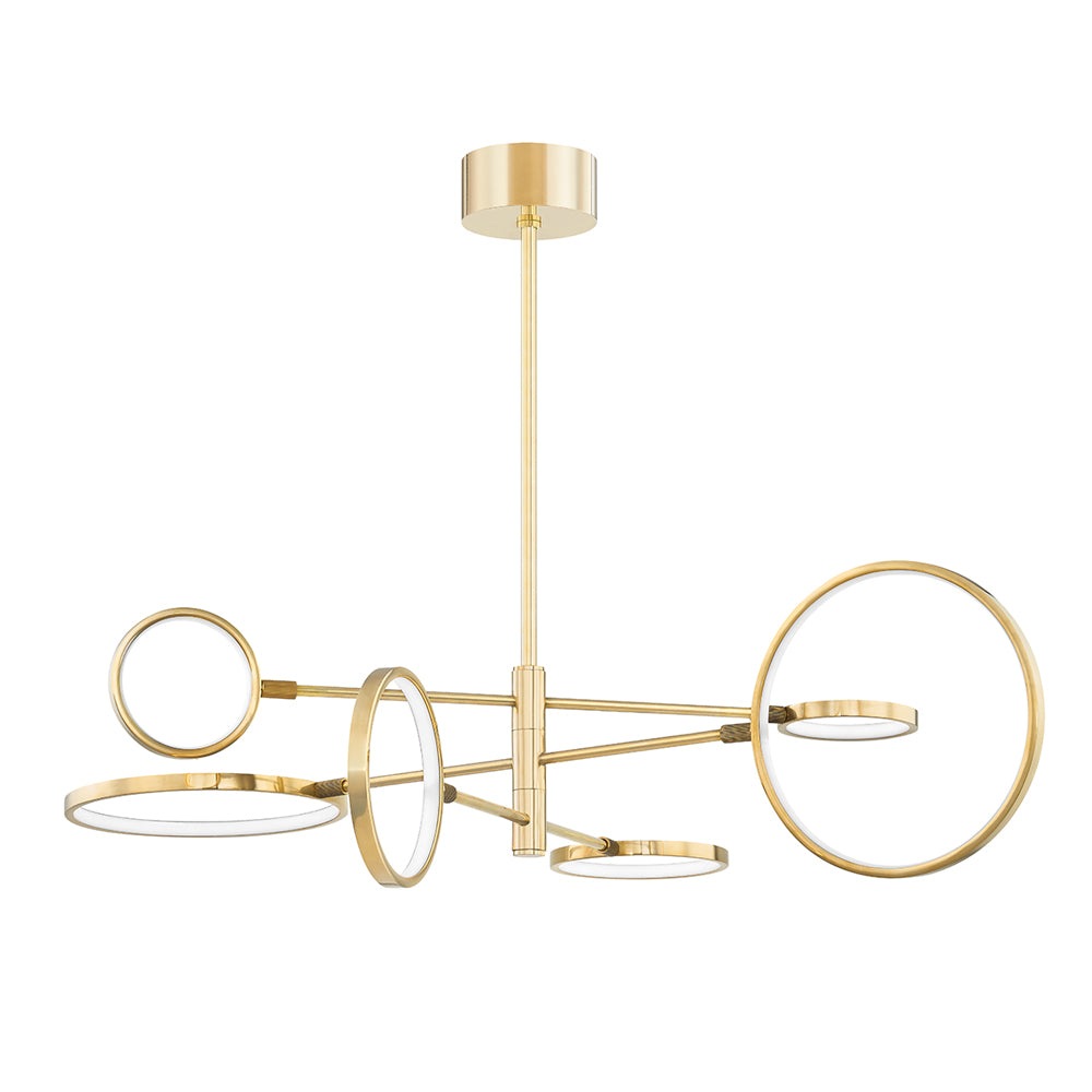Saturn Pendant Light - Aged Brass & Matte White