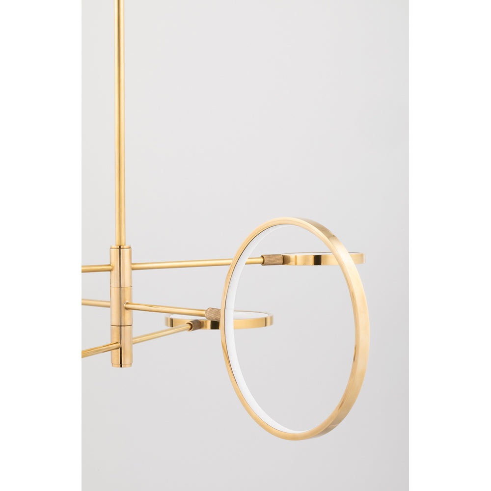 Saturn Pendant Light - Aged Brass & Matte White