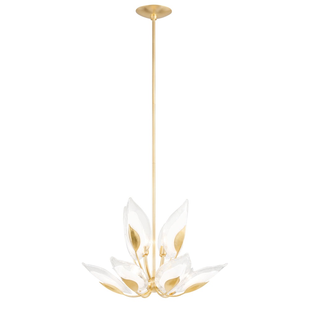 Blossom Chandelier - Soft Off White & Gold Leaf