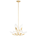 Blossom Chandelier - Soft Off White & Gold Leaf