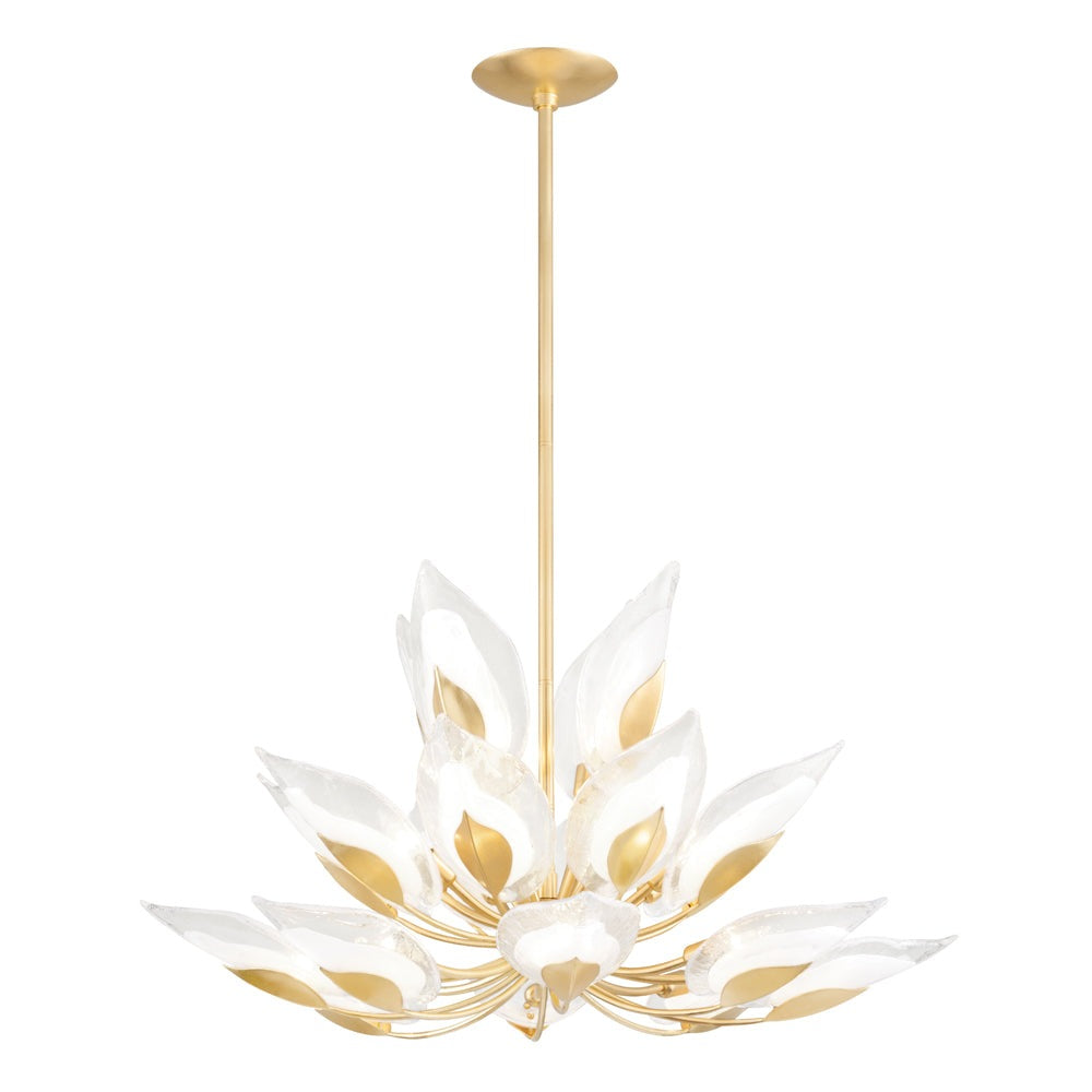 Blossom Chandelier - Soft Off White & Gold Leaf