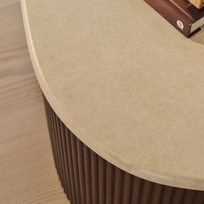 Cove - Dark Wood Ribbed Irregular Coffee Table