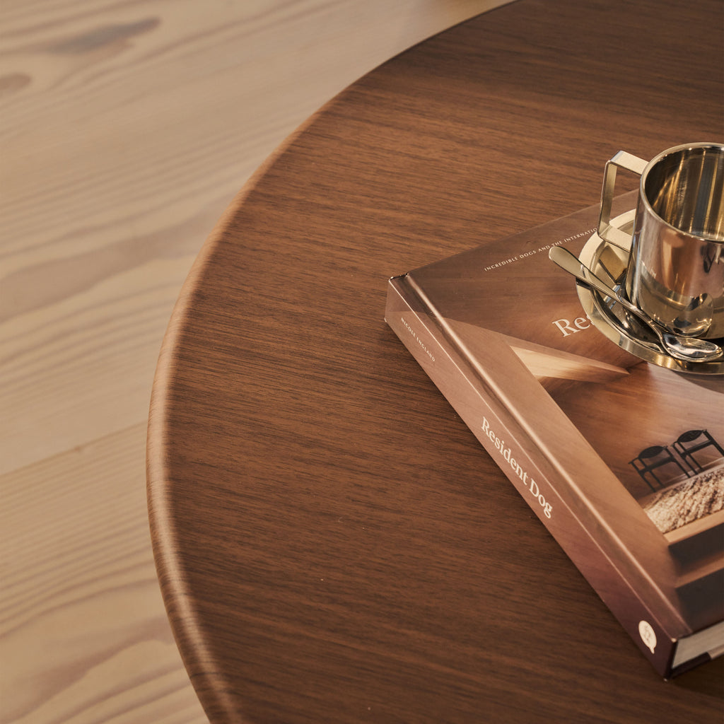 Alina - Dark Wood Round Large Wooden Coffee Table