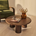 Alina - Dark Wood Round Large Wooden Coffee Table