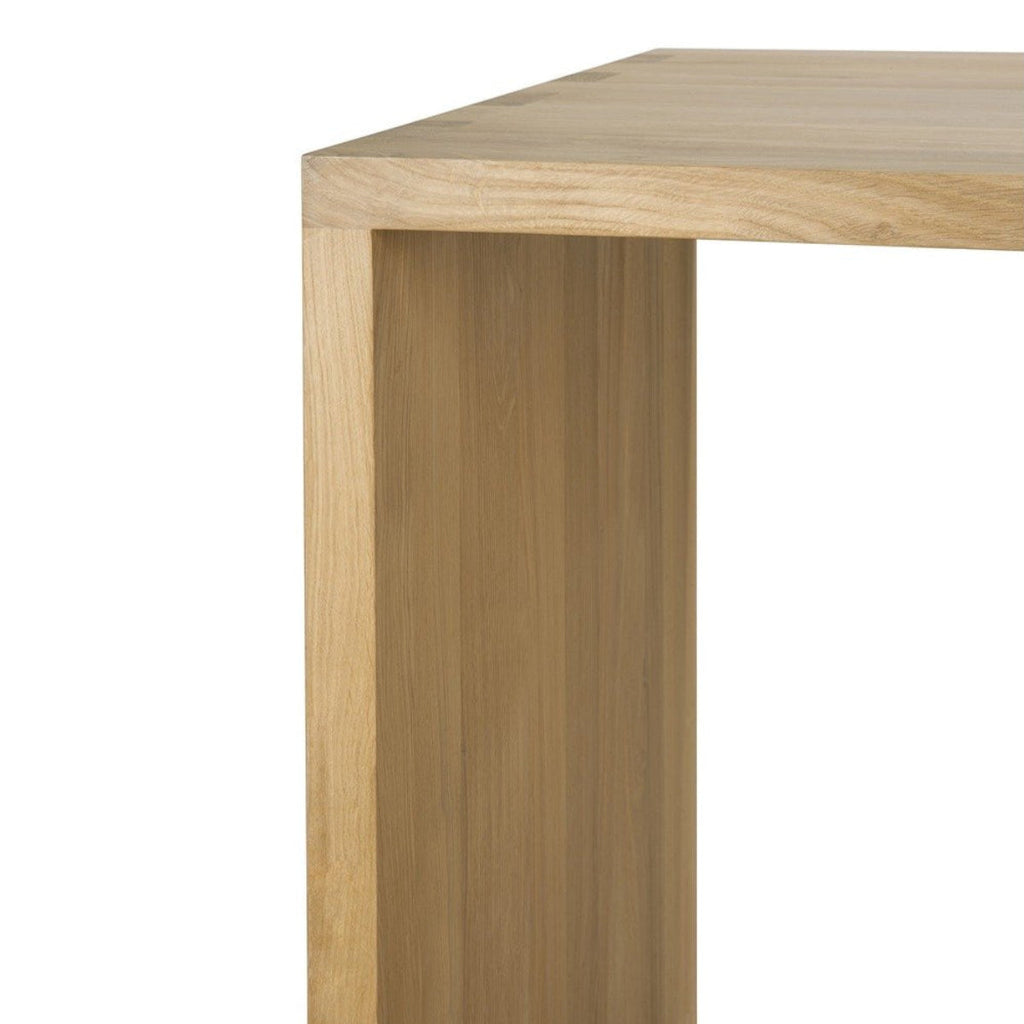 U Rectangular Desk with Cable Management - Varnished Oak