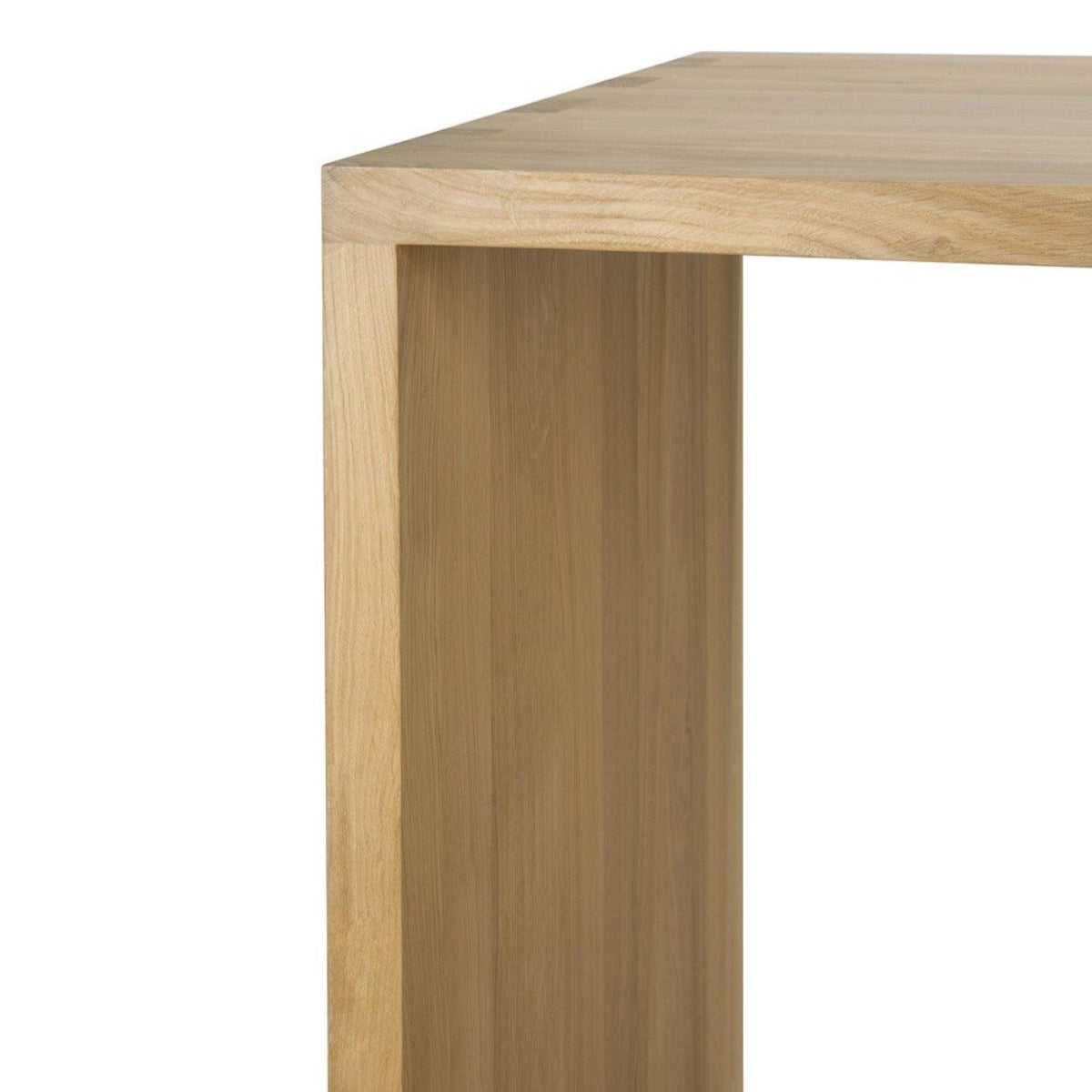 U Rectangular Desk with Cable Management - Varnished Oak