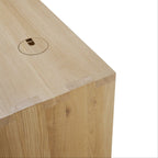 U Rectangular Desk with Cable Management - Varnished Oak