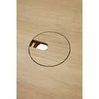 U Rectangular Desk with Cable Management - Varnished Oak