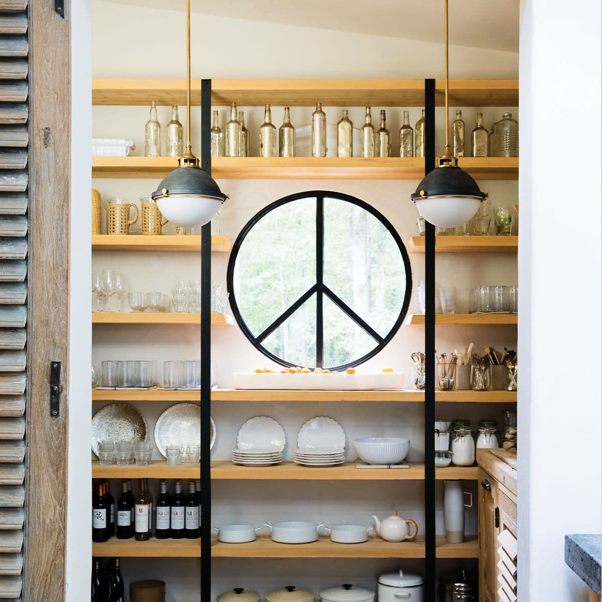 Fletcher 2 Light Pendant Light - Aged Zinc & Heritage Brass