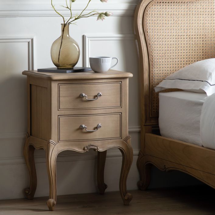 Chic Bedside Table - Weathered Wood