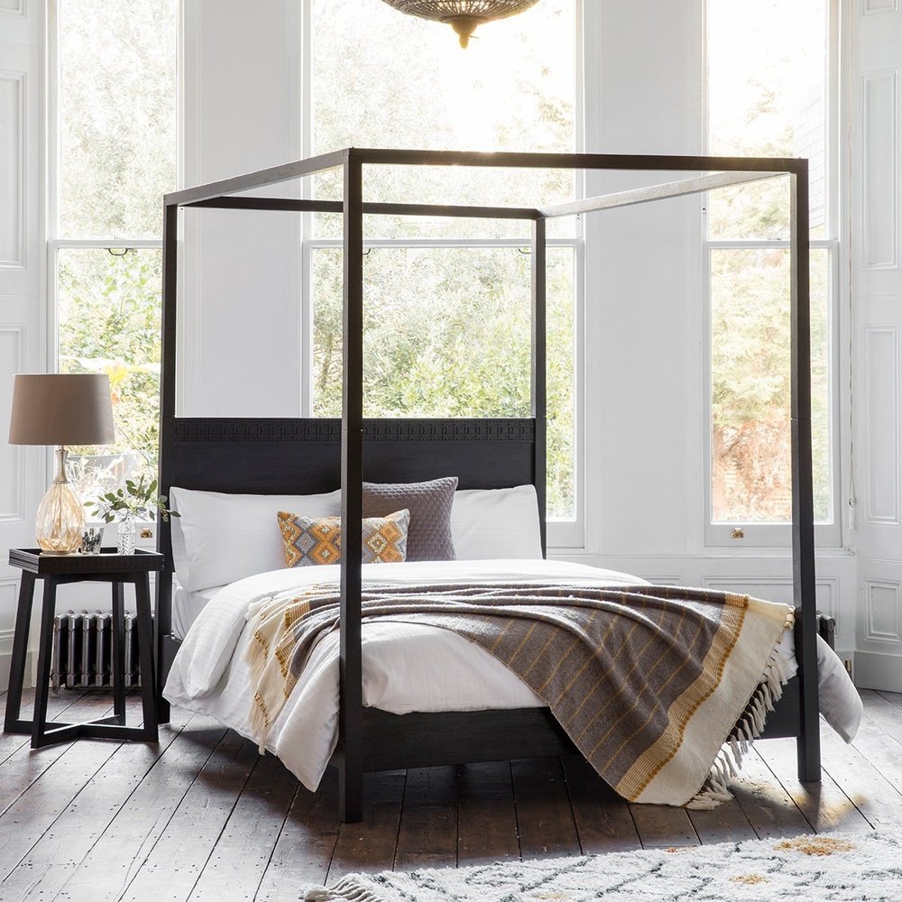 Boho Boutique 4 Poster Bed - Black