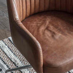 Curie Swivel Chair - Vintage Brown Leather