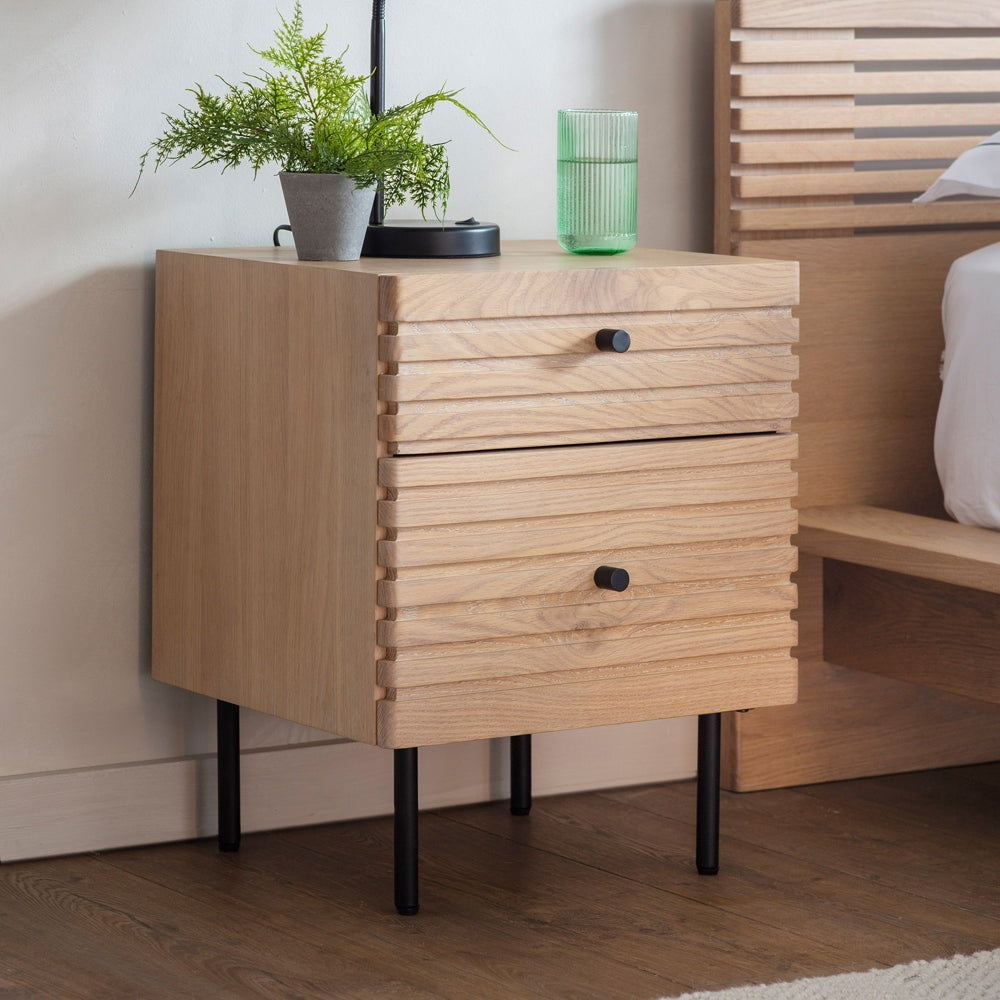 Okayama 2 Drawer Bedside - Natural
