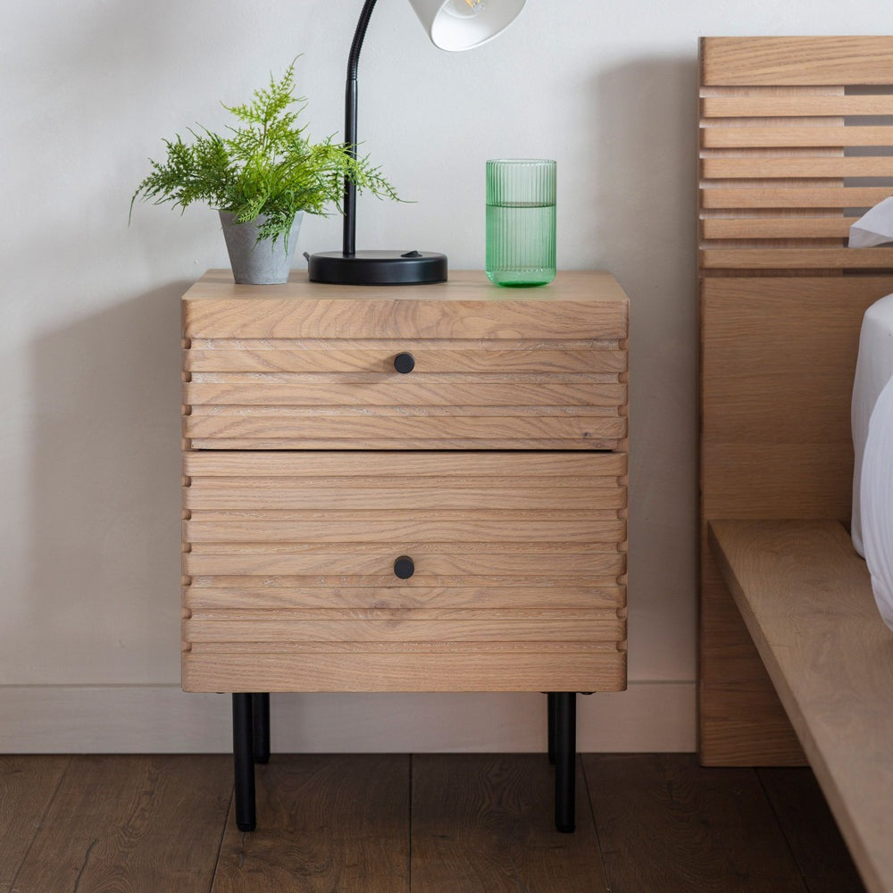 Okayama 2 Drawer Bedside - Natural
