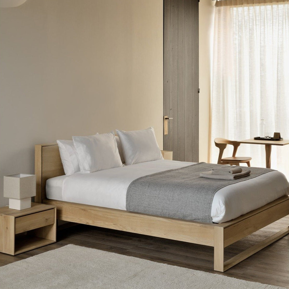 Nordic Ii 1 Drawer Bedside Table - Oak