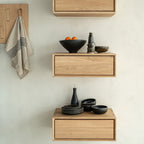 Nordic Ii 1 Drawer Hanging Bedside Table - Oak