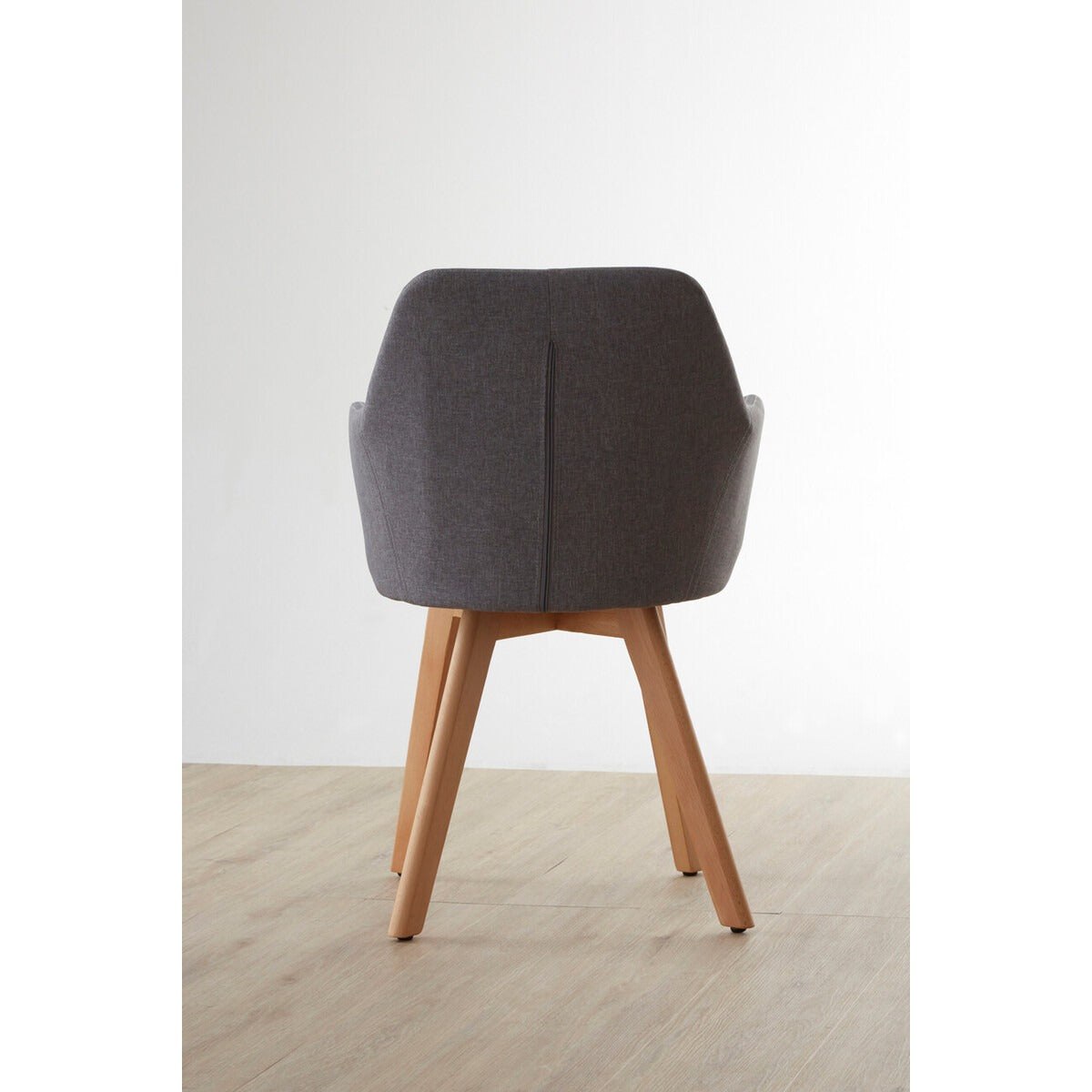 Stockholm Fabric Chair - Grey & Wood Legs
