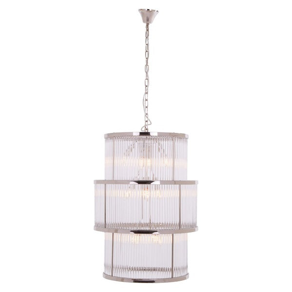 Salsa 3 Tier Drum Chandelier - Nickel Finish