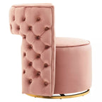 Yasmeen Velvet Swivel Chair -  Pink