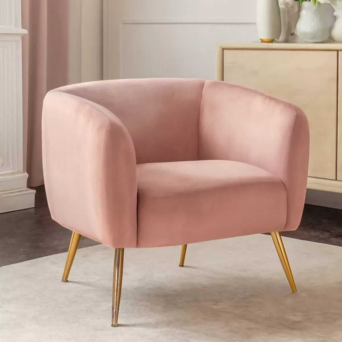 Yasmeen Velvet Armchair - Pink