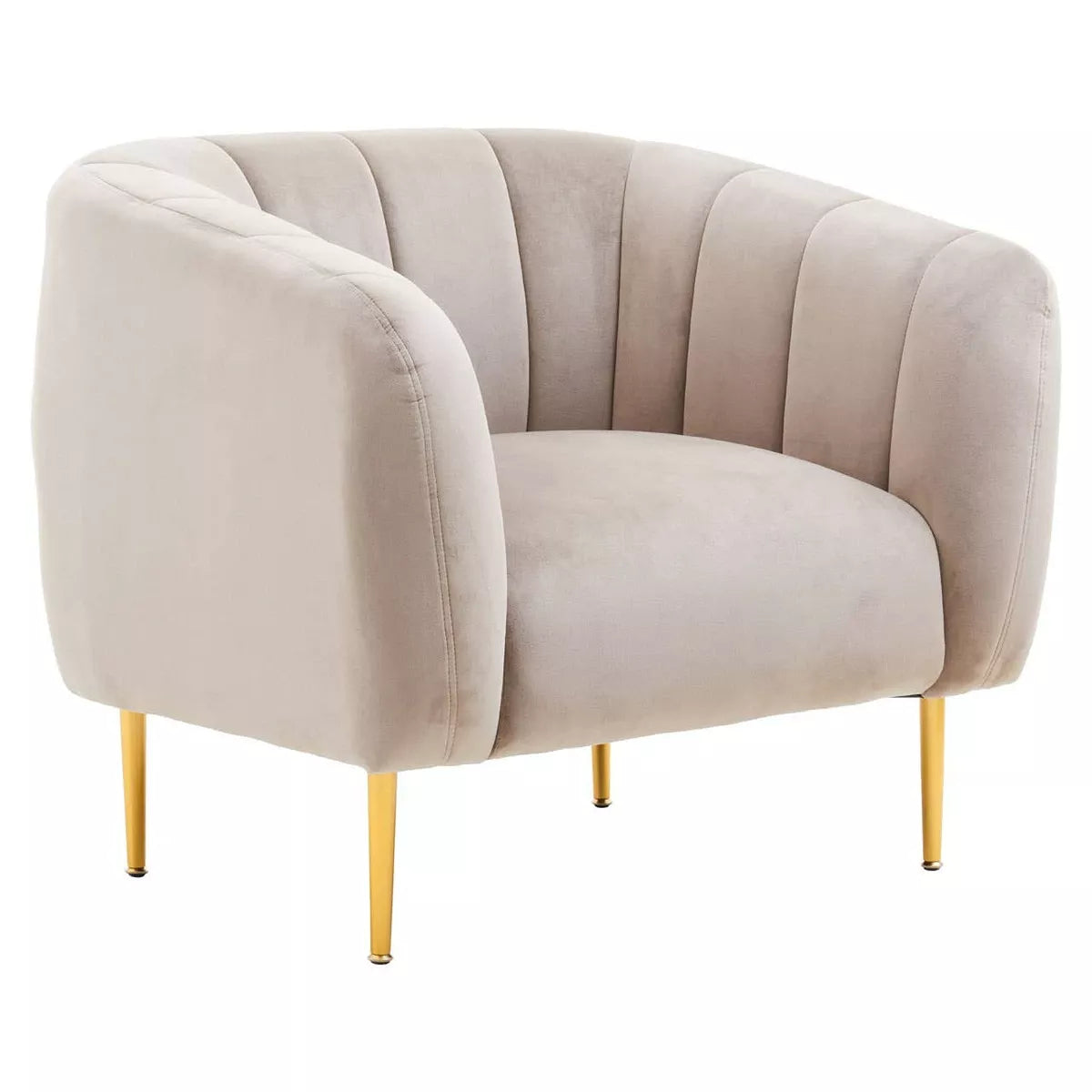 Yasmeen Velvet  Armchair - Mink