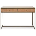 Grayson 2 Drawer Desk - Oak & Brushed Brass