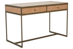 Grayson 2 Drawer Desk - Oak & Brushed Brass