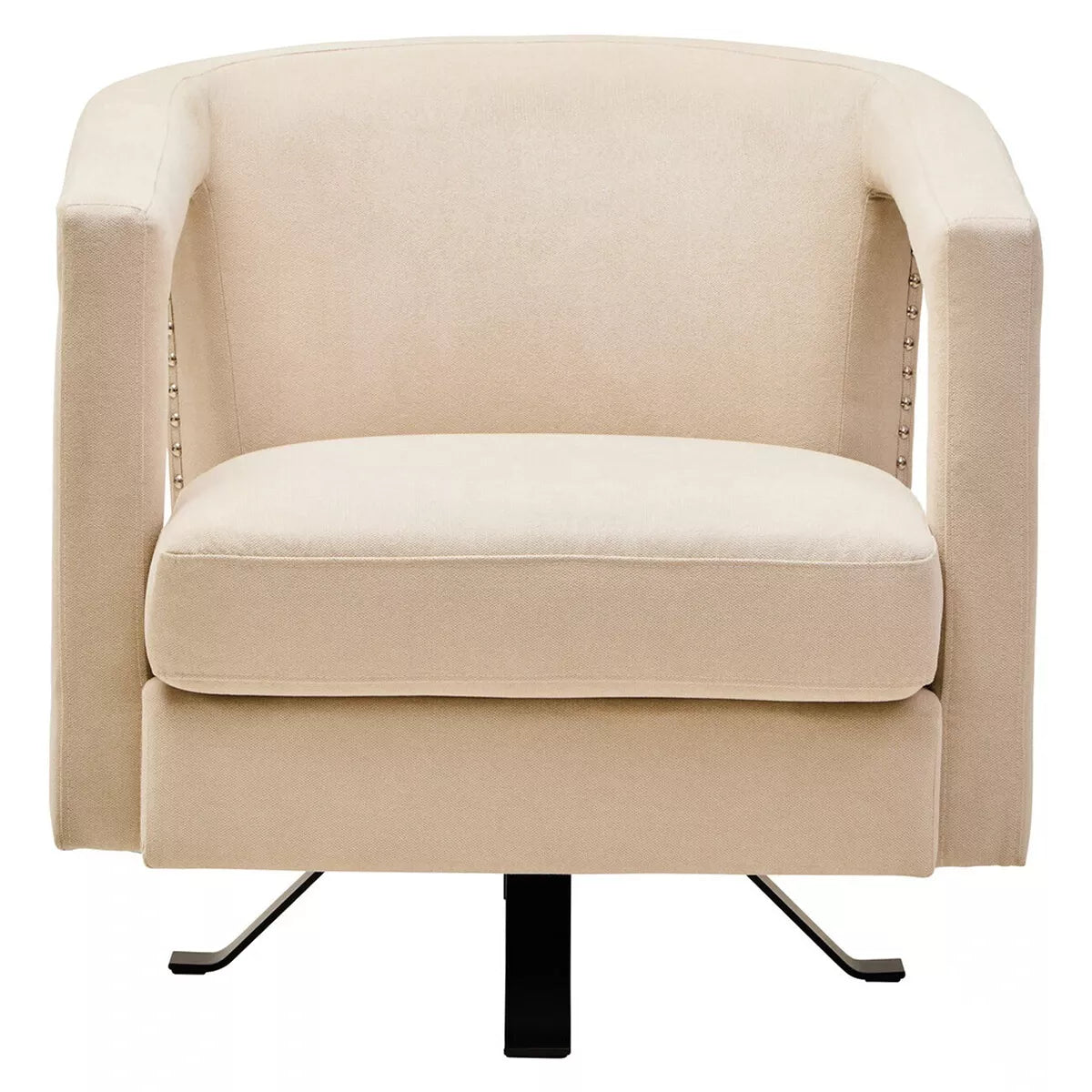 Hestia Velvet Swivel Chair - Beige