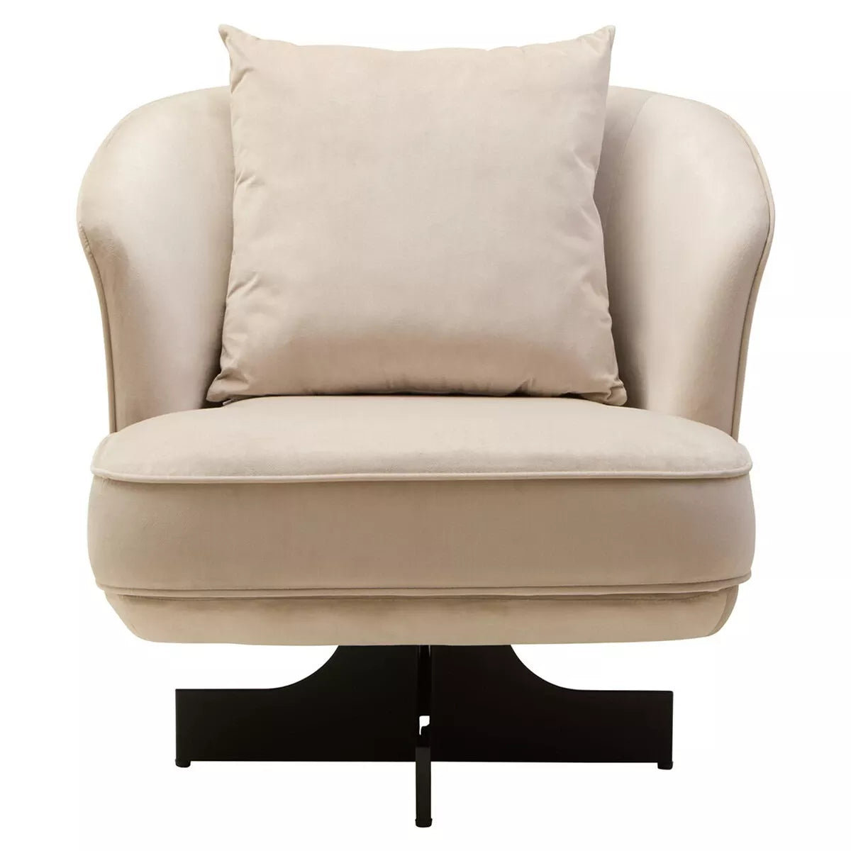 Hale Velvet Swivel Chair - Cream