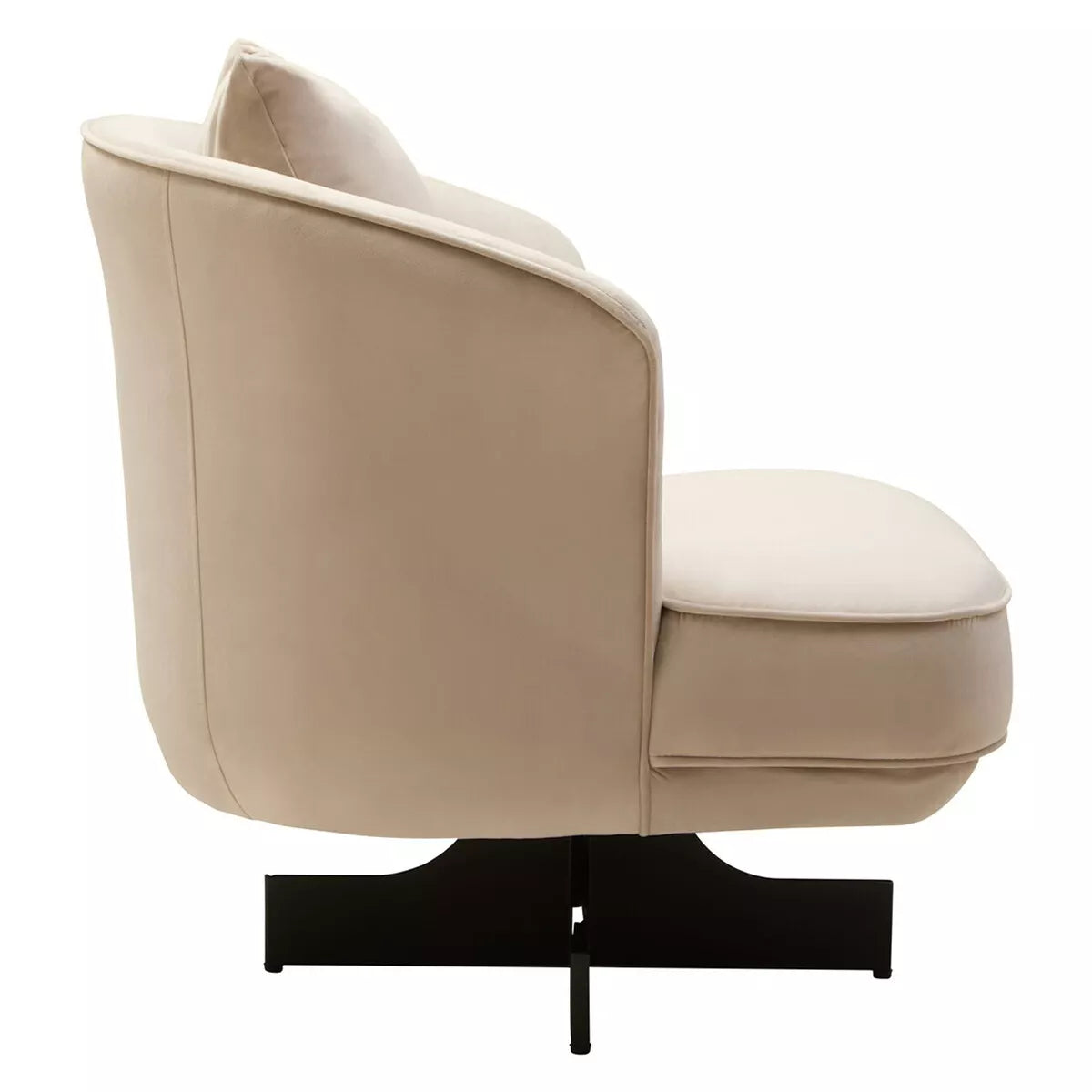 Hale Velvet Swivel Chair - Cream