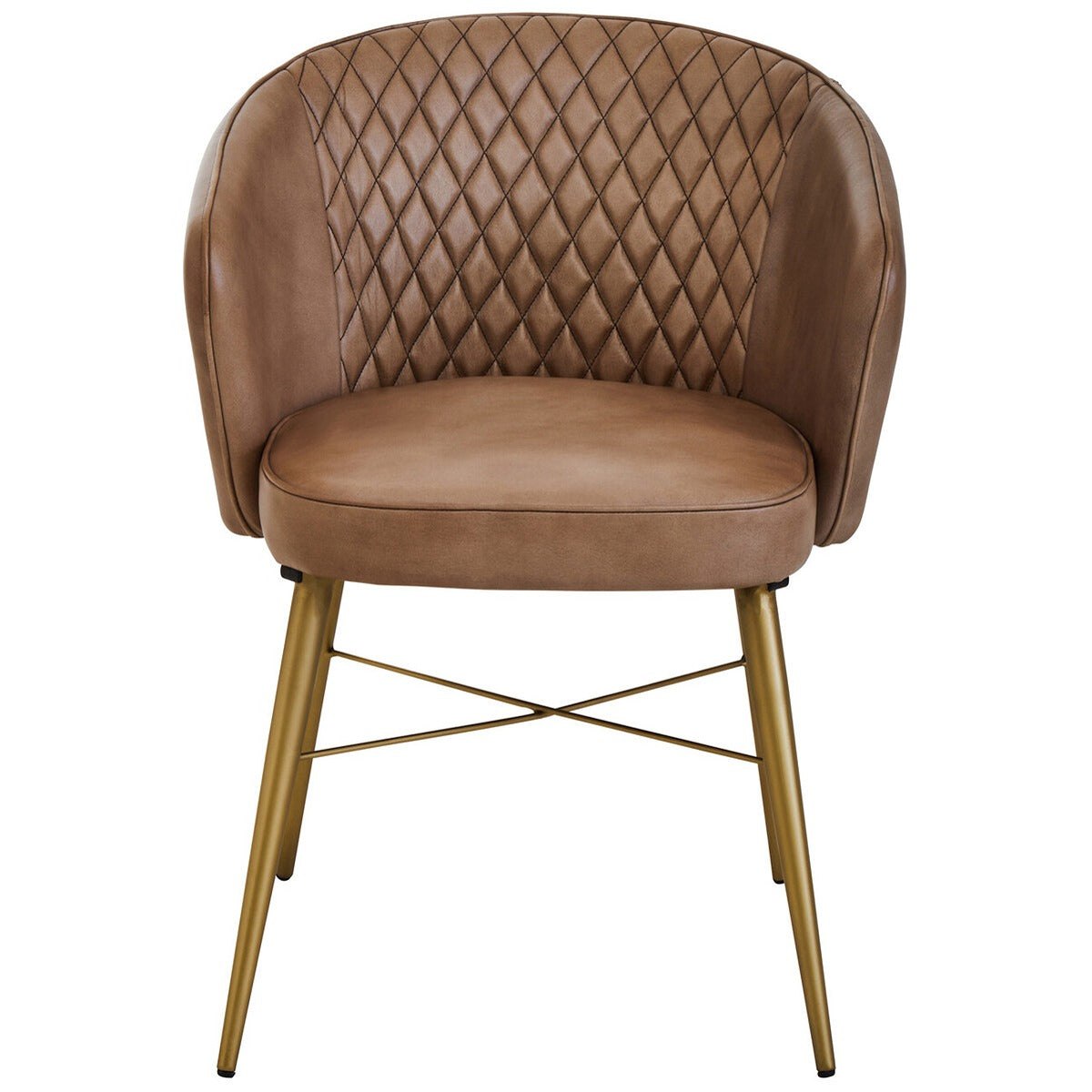 Buffalo Leather Chair with Gold Legs - Grey