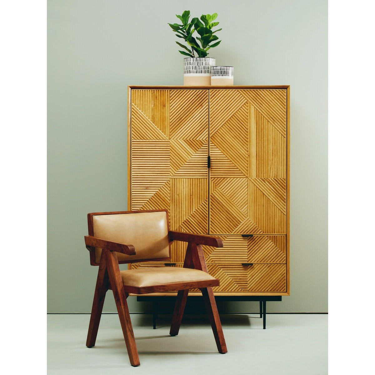 Buffalo Leather Armchair - Natural