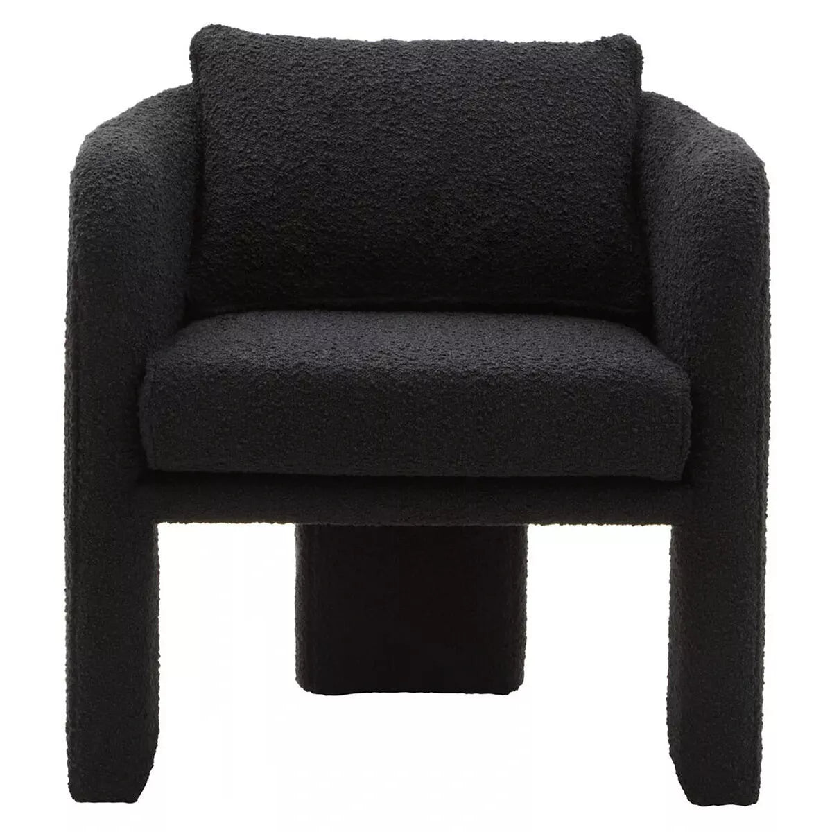 Ozzero Boucle Curved Armchair - Black