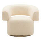 Oliveto Boucle Curved Revolving Armchair - Ivory