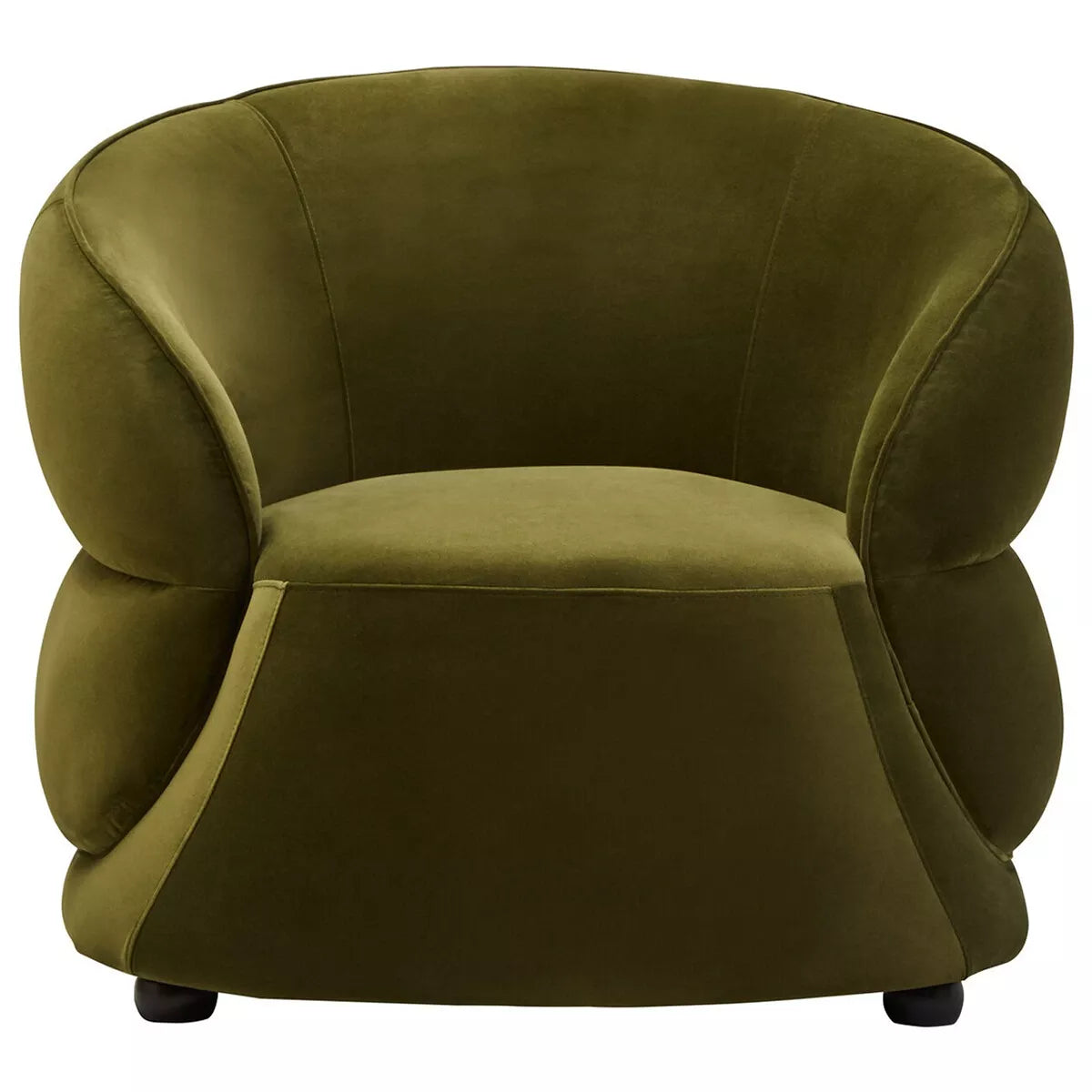 Darla Velvet Curved Chair - Forest Green
