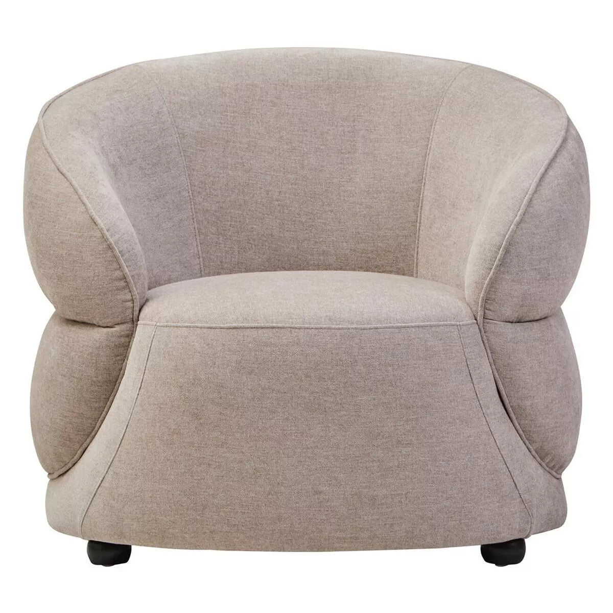 Daphne Chenille Curved Chair - Taupe