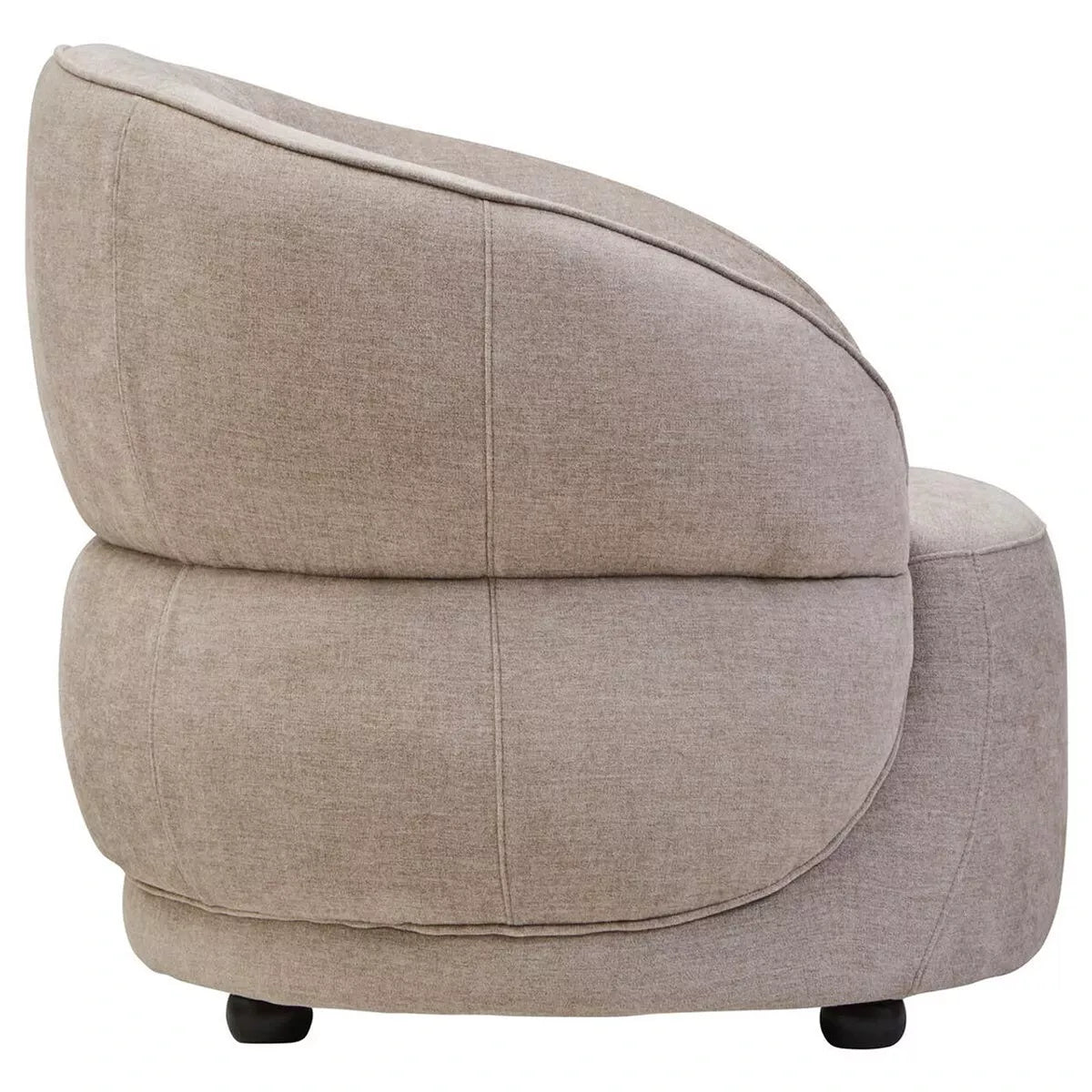 Daphne Chenille Curved Chair - Taupe