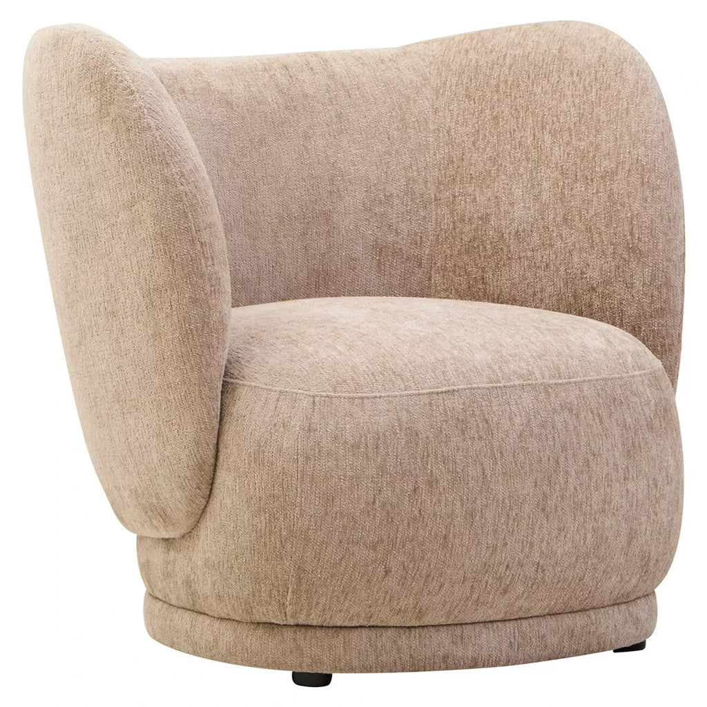Delray Chenille Curved Chair - Deep Stone
