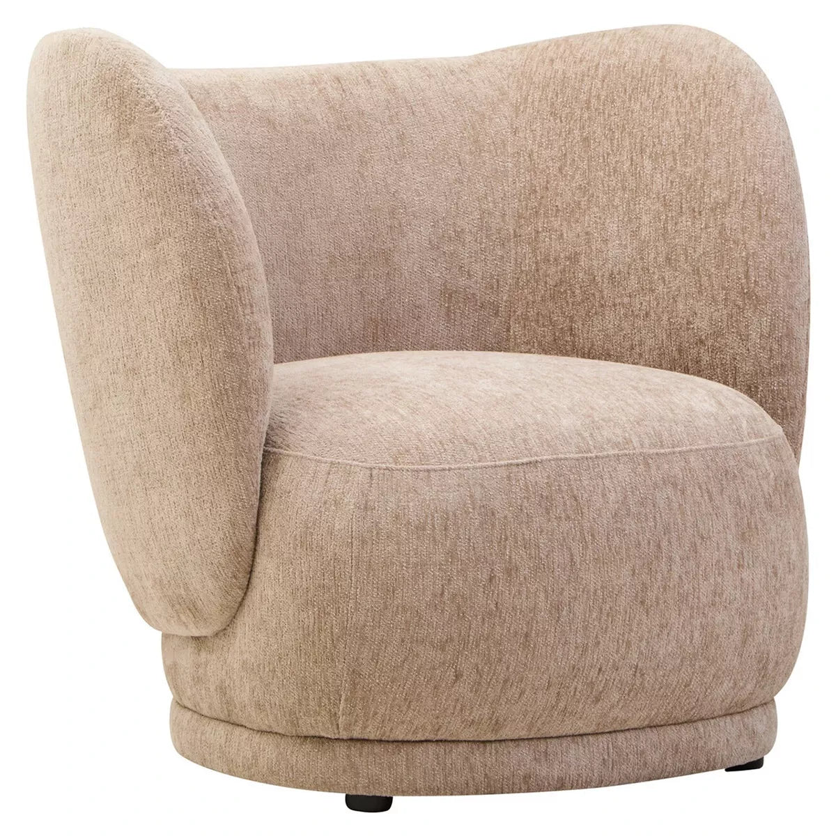 Delray Chenille Curved Chair - Deep Stone