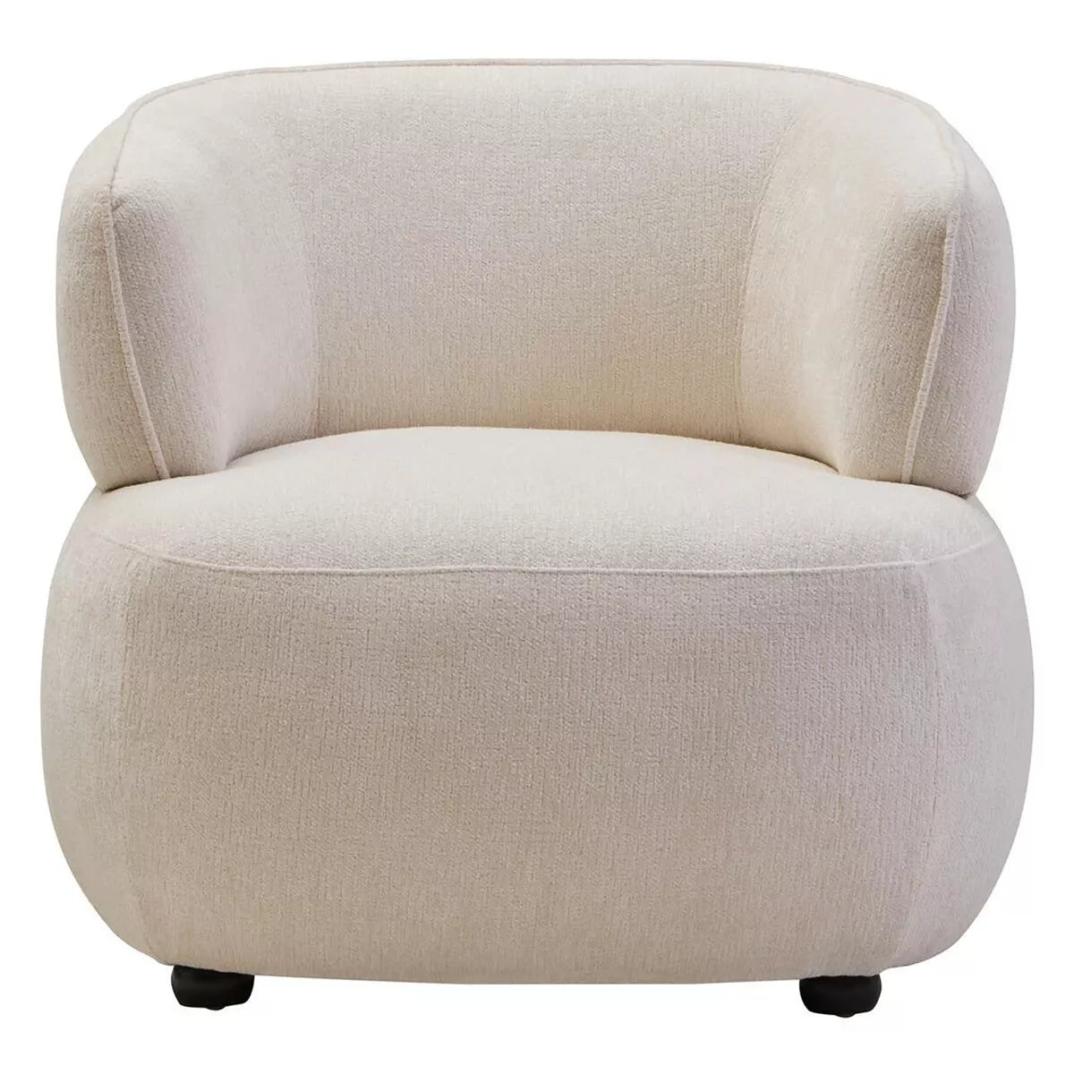 Dasha Chenille Curved Chair - Ivory