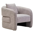 Bilani Linen Effect Curved Chair - Grey