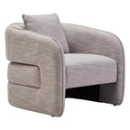 Bilani Linen Effect Curved Chair - Grey