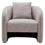 Bilani Linen Effect Curved Chair - Grey